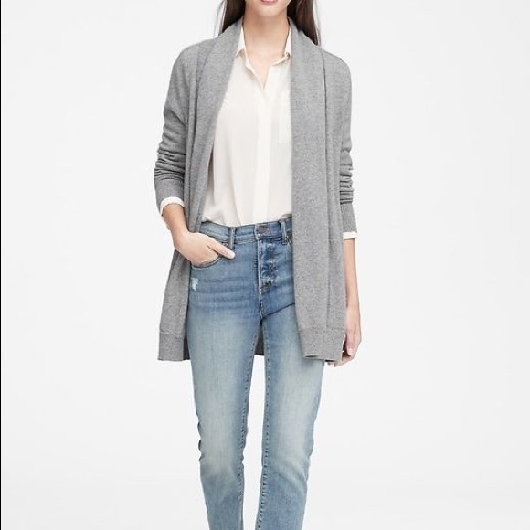 🆕 Slate Gray Silk Blend Open Cardigan 🌐🍌 - Picture 5 of 5